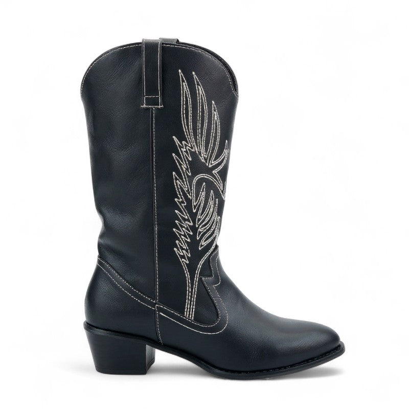 Classic Western Lilou Embroidered Ankle Boots