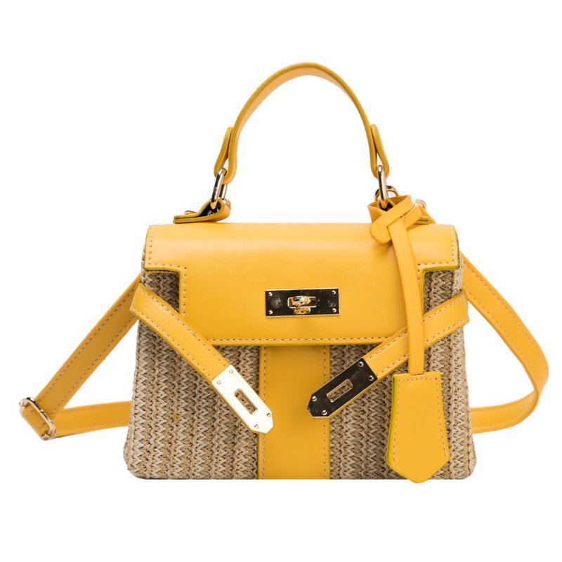 Straw Evening Clutch with Woven Detail