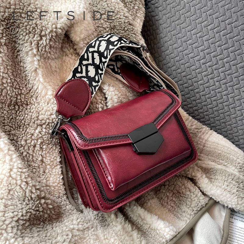 PU Leather Shoulder Bag with Structured Detail