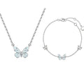 Sterling Silver Jewelry Set with Butterfly Detail