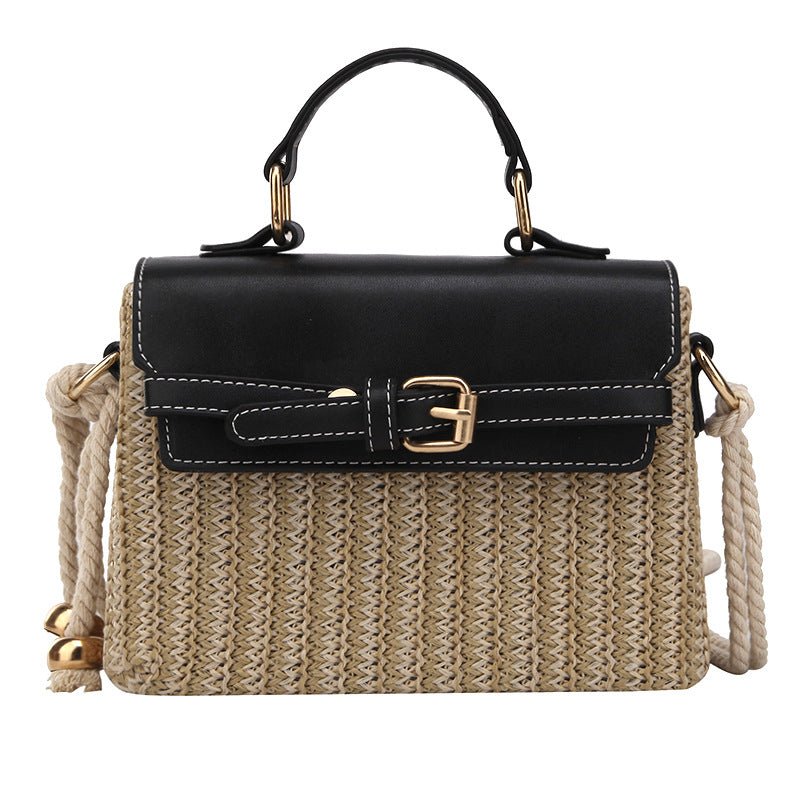 Straw Evening Clutch with Woven Detail