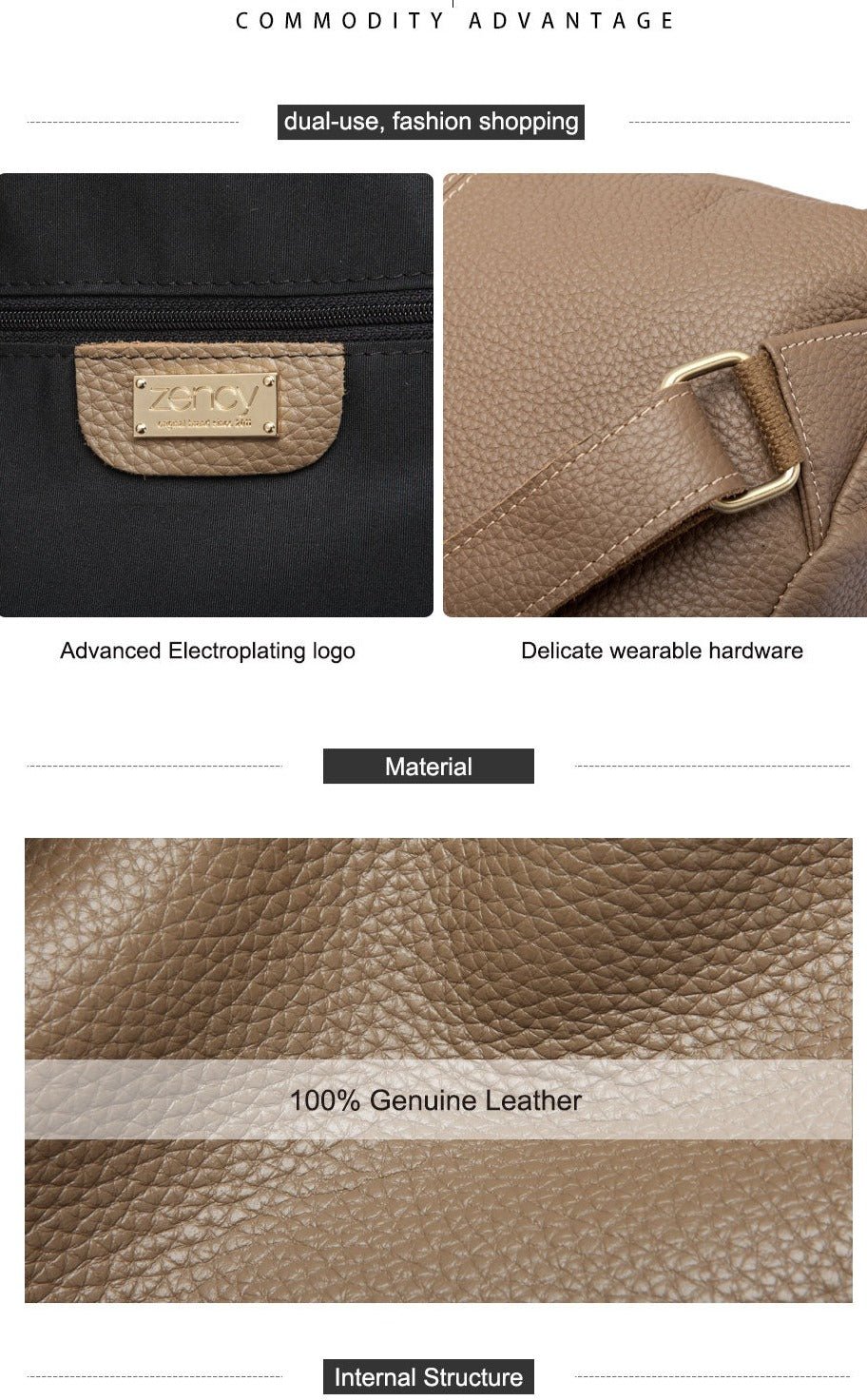 Compact Genuine Leather Backpack