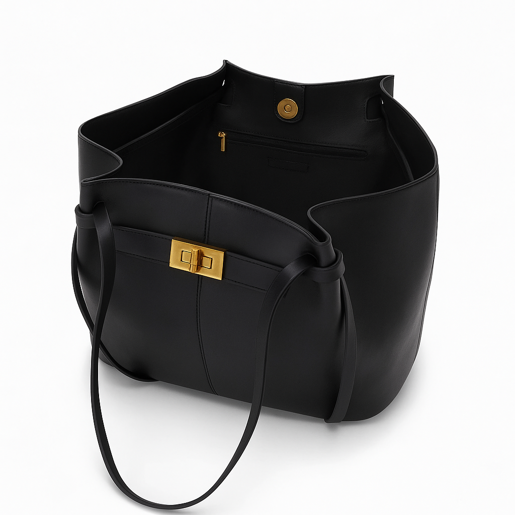 Statement Alessandra Structured Leather Shoulder Bag