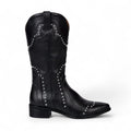 Bold Studded Vintage Mid-Calf Western Boots