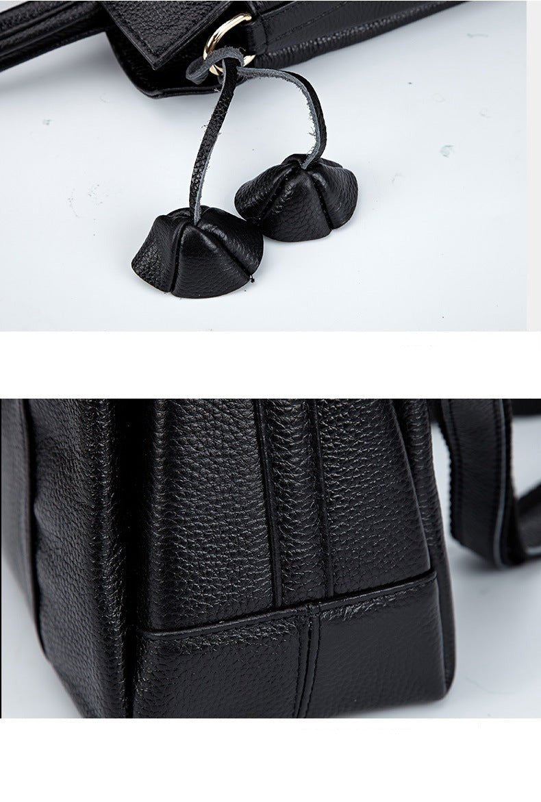 Genuine Leather Messenger Bag with Weekend Detail