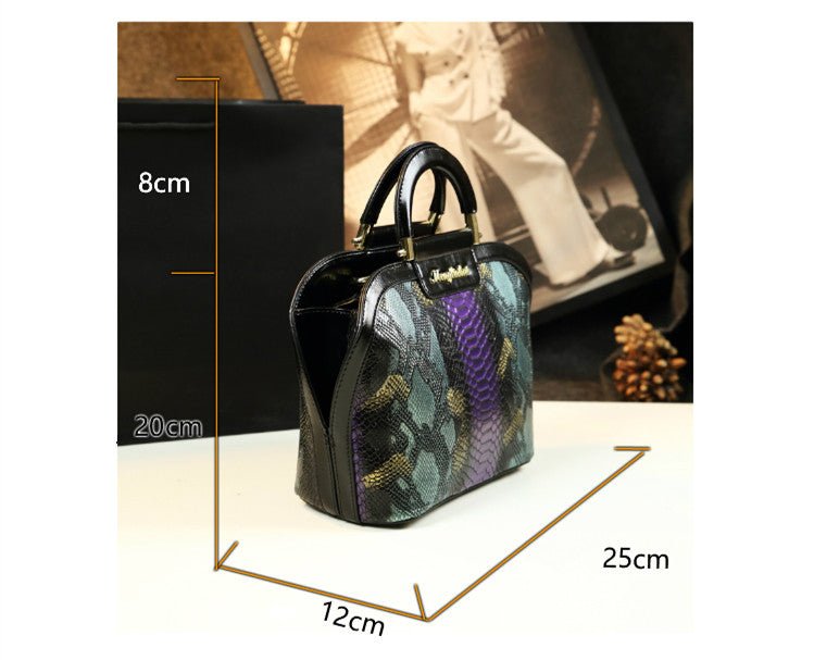 Genuine Leather Bucket Bag with Drawstring Detail