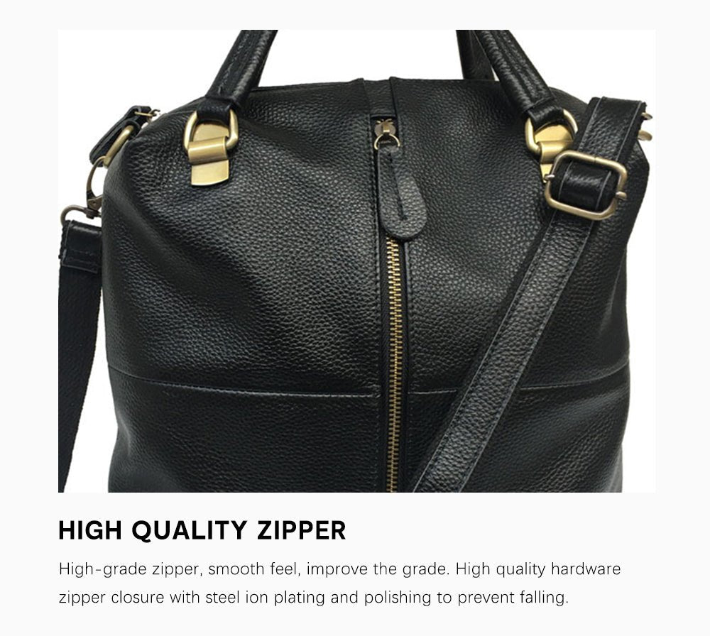Genuine Leather Backpack with Anti-Theft Detail