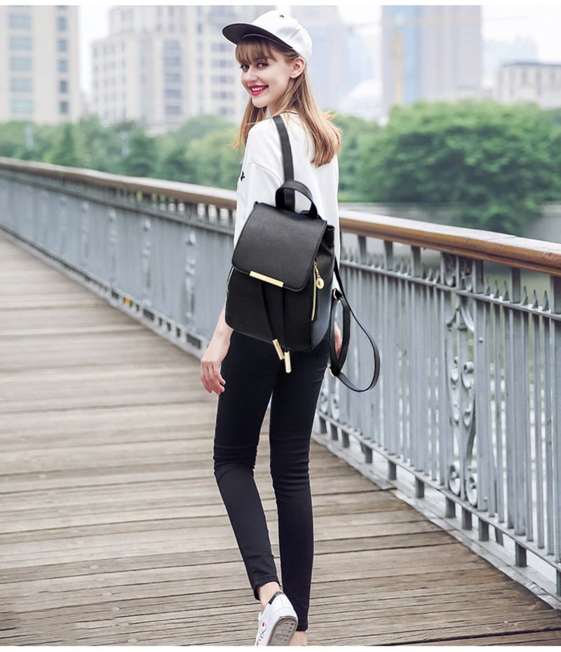 PU Leather Backpack with Everyday Detail