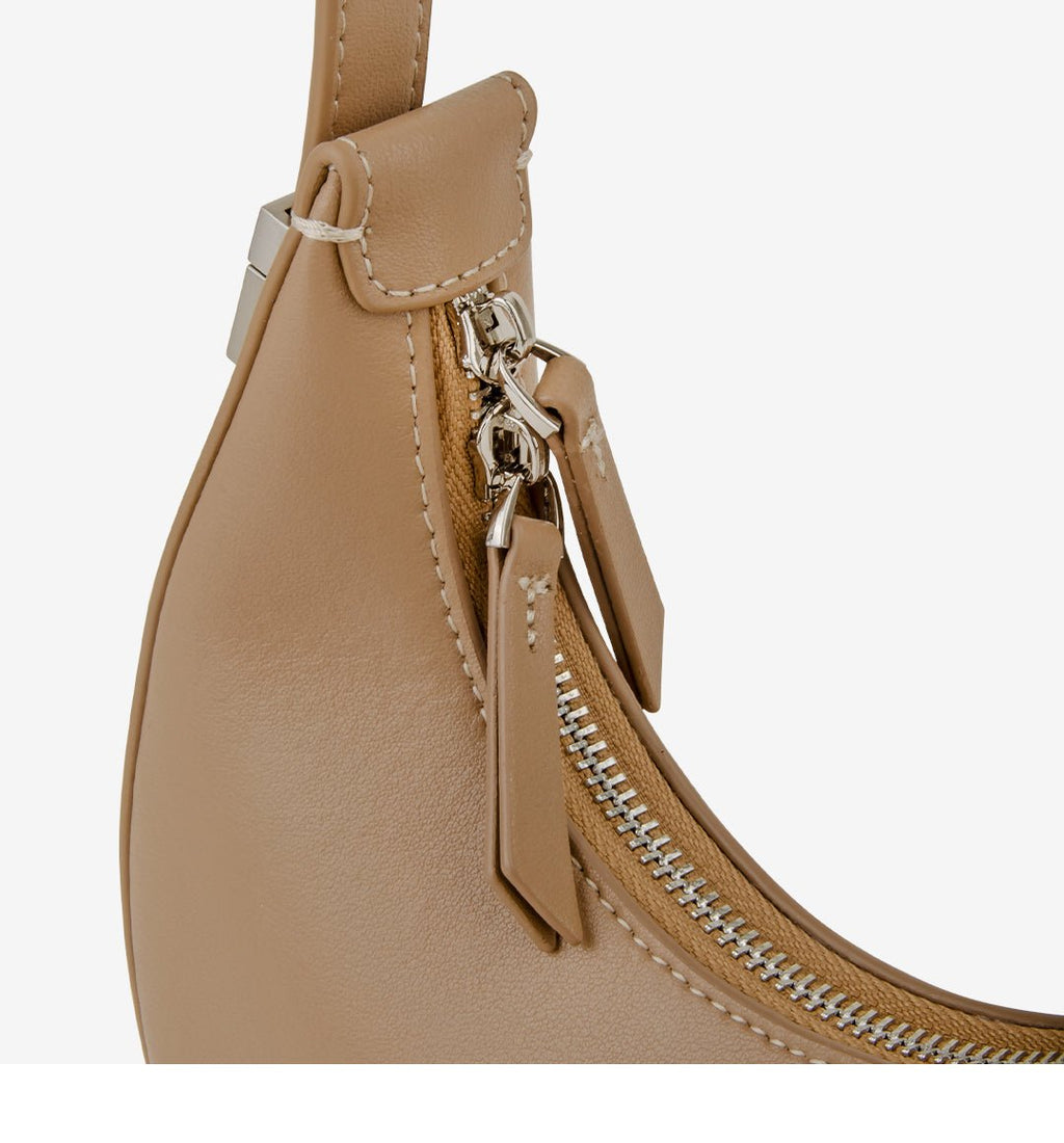 Polished Hobo Bag in Genuine Leather