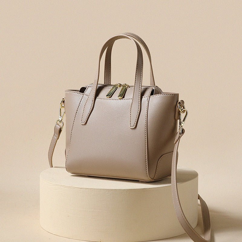Leather Tote Bag with Minimalist Detail