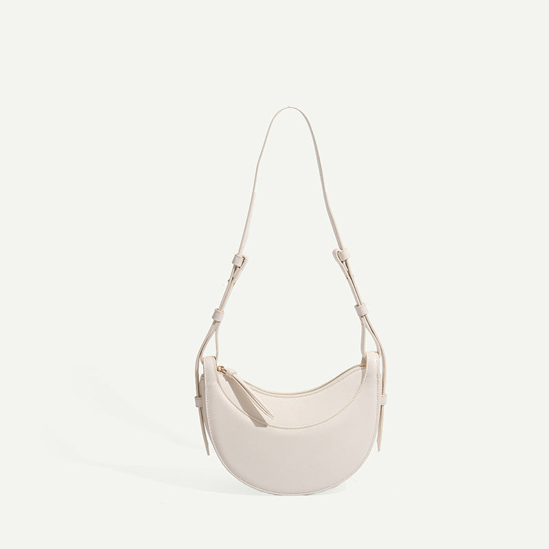 Sculpted Genuine Leather Hobo Bag