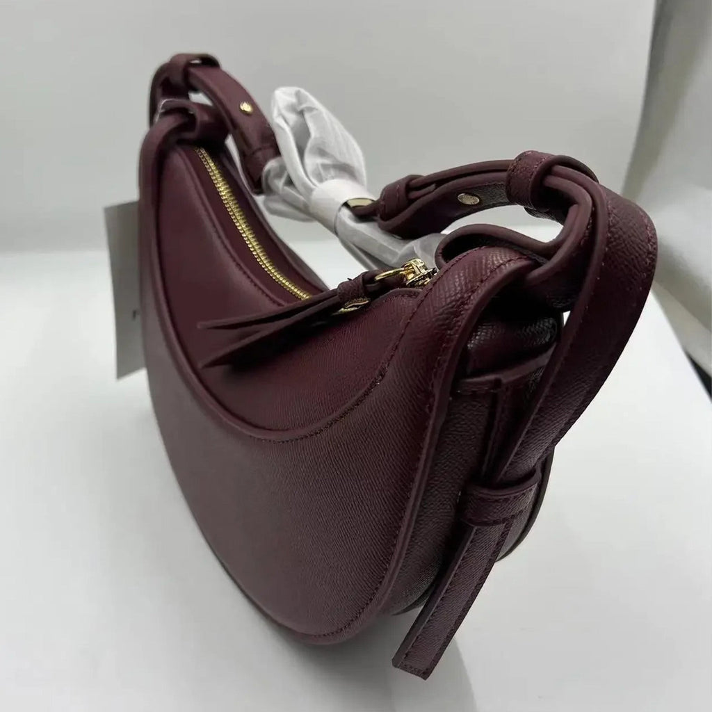 Sculpted Genuine Leather Hobo Bag