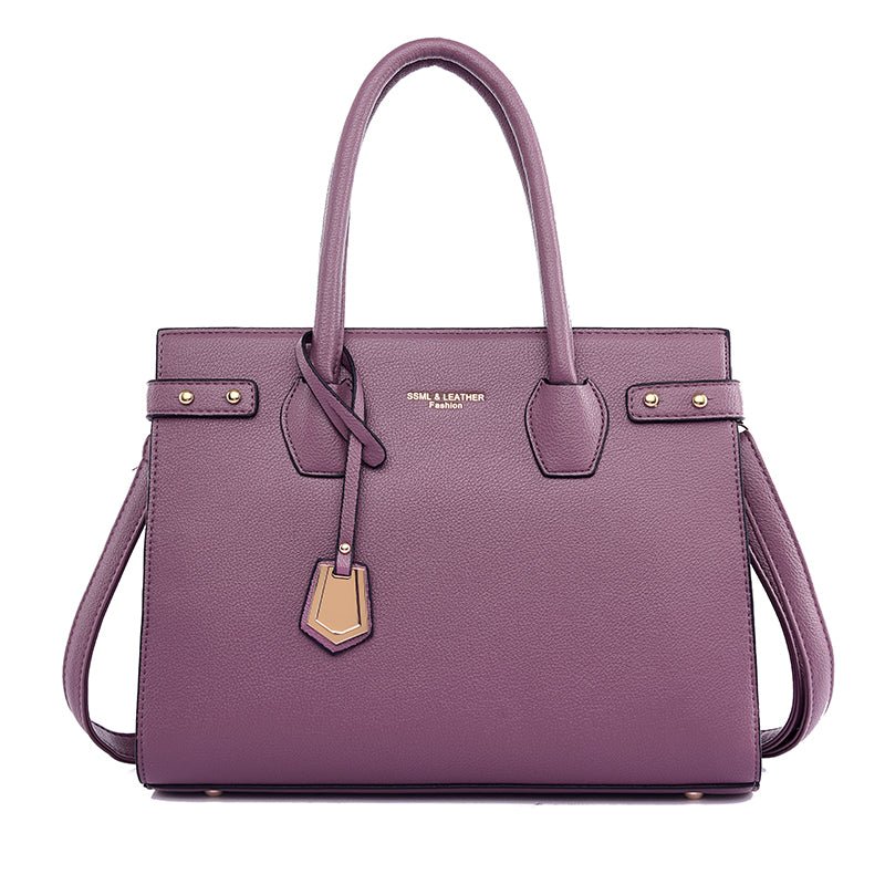 Leather Shoulder Bag with Structured Detail