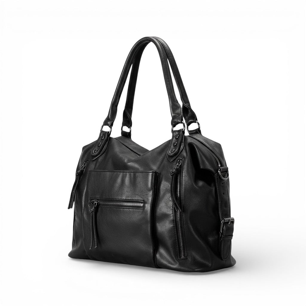 Understated Emberlyn Multi-Pocket Leather Shoulder Bag