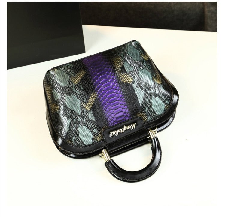 Genuine Leather Bucket Bag with Drawstring Detail