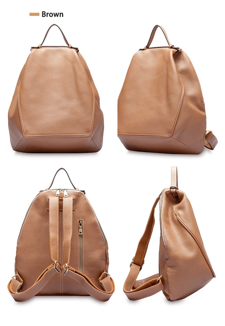 Compact Genuine Leather Backpack