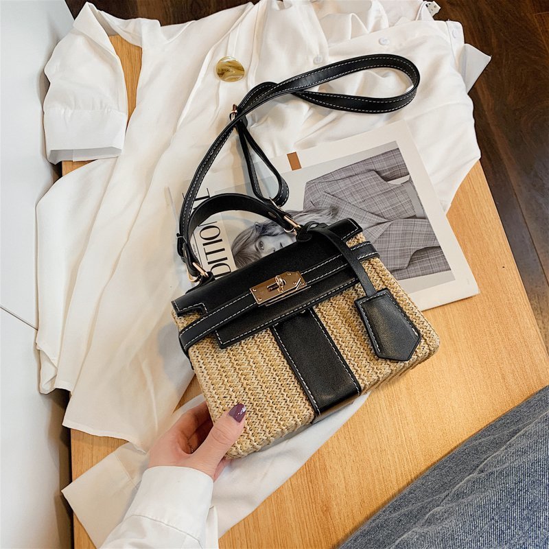 Straw Evening Clutch with Woven Detail