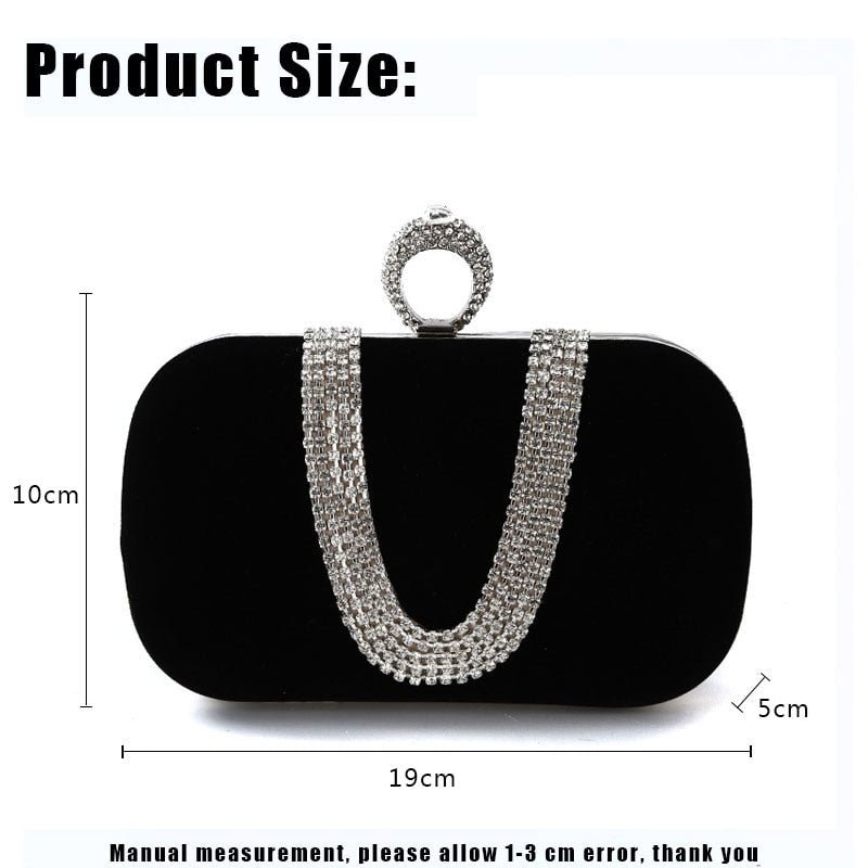 Velvet Evening Clutch with Contemporary Detail