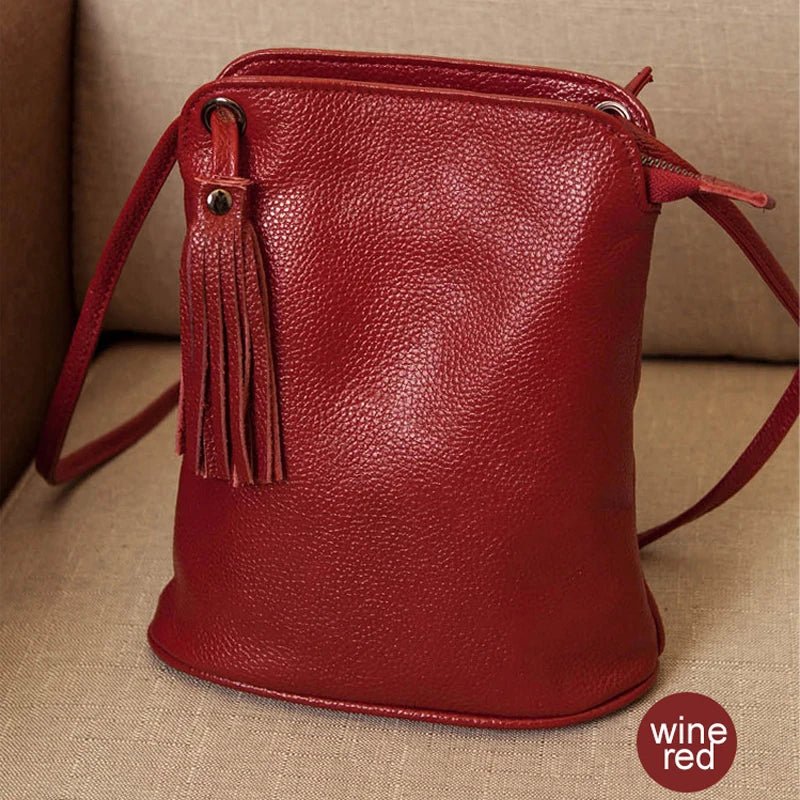 Genuine Leather Crossbody Bag with Mini Detail