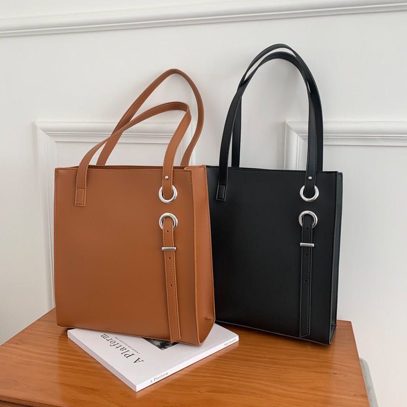 Leather Handbag with Refined Detail