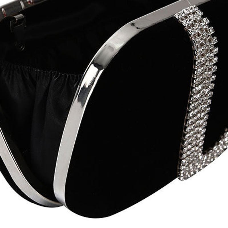 Velvet Evening Clutch with Contemporary Detail