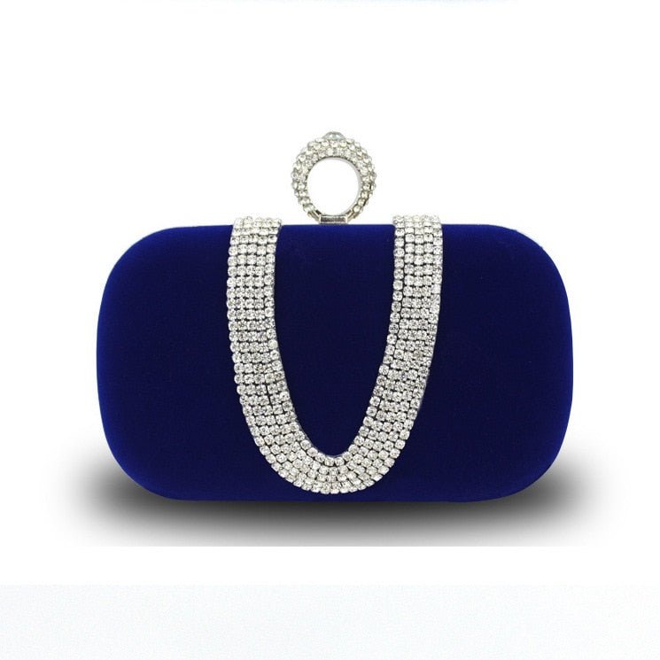 Velvet Evening Clutch with Contemporary Detail