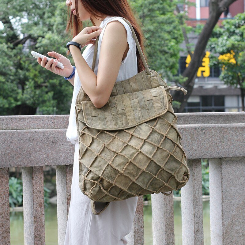Genuine Leather Backpack with Refined Detail