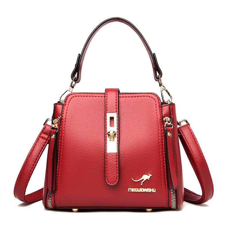 Leather Shoulder Bag with Polished Detail