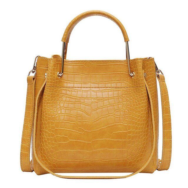 Sculpted Leather Bucket Bag