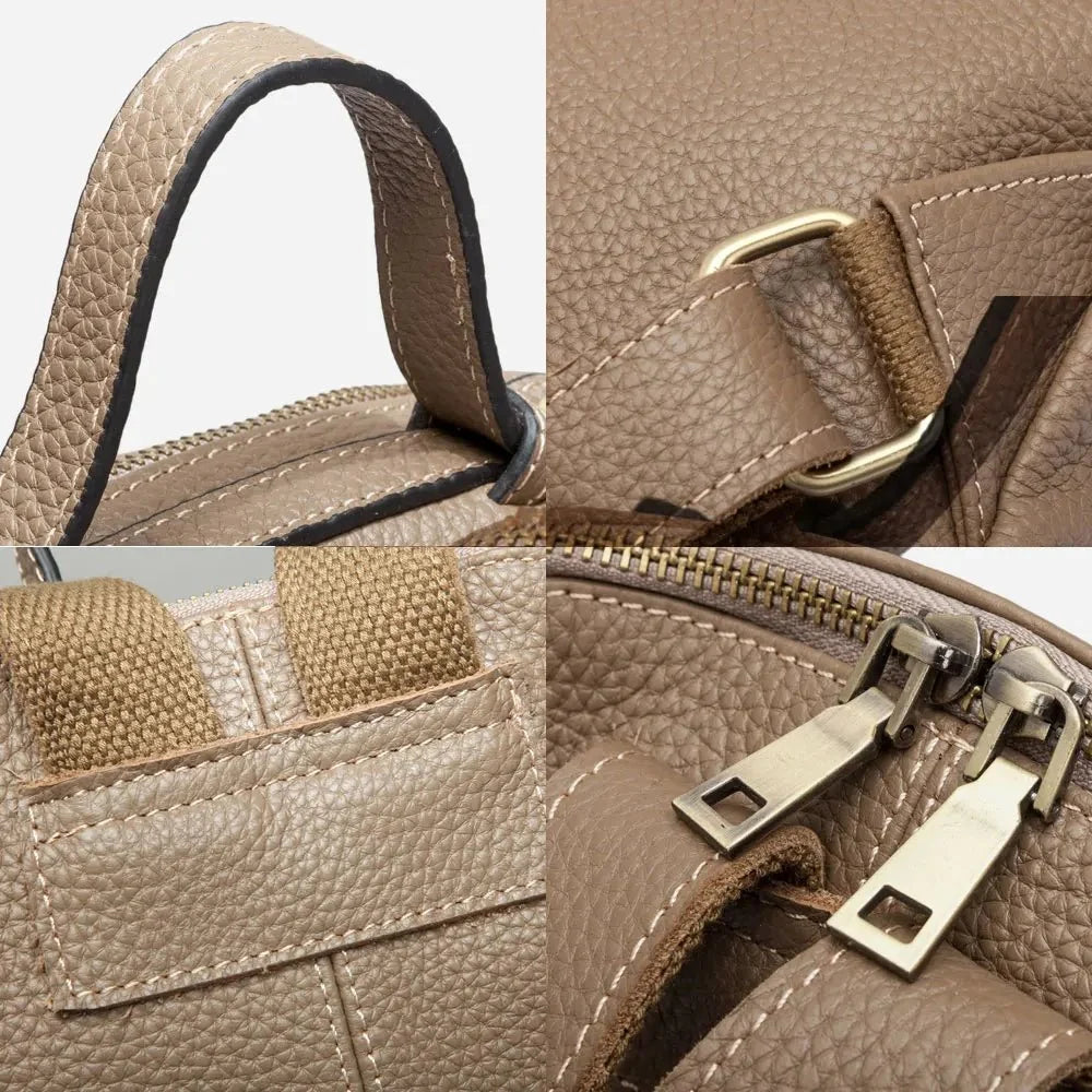Compact Genuine Leather Backpack
