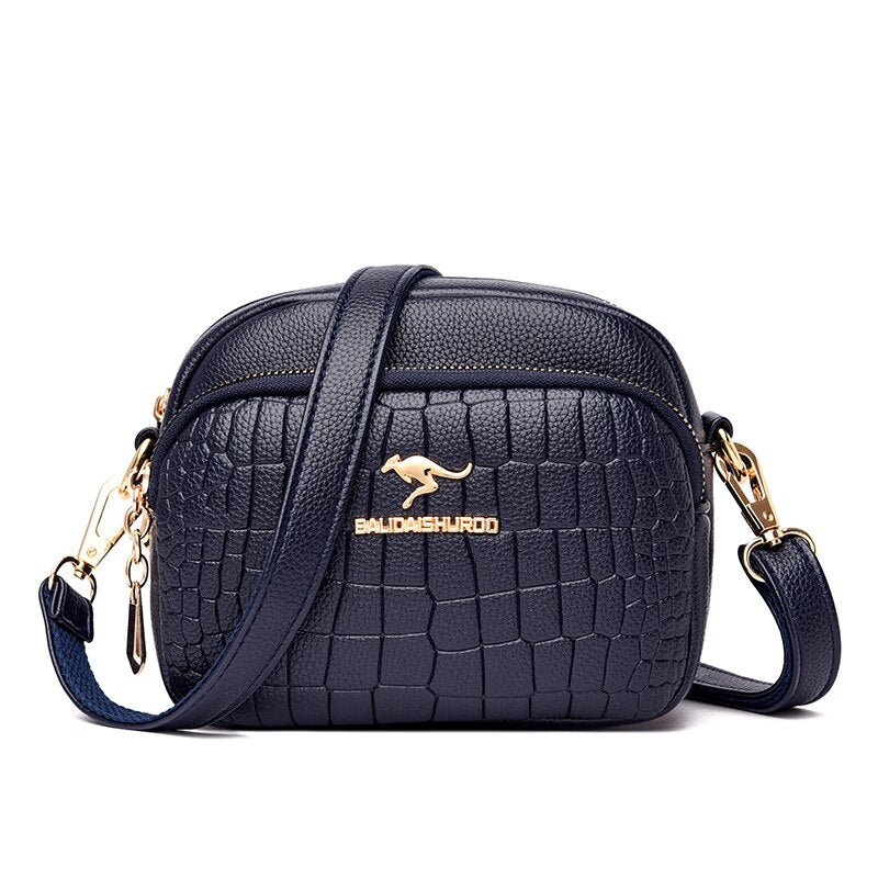 Leather Crossbody Bag with Contemporary Detail