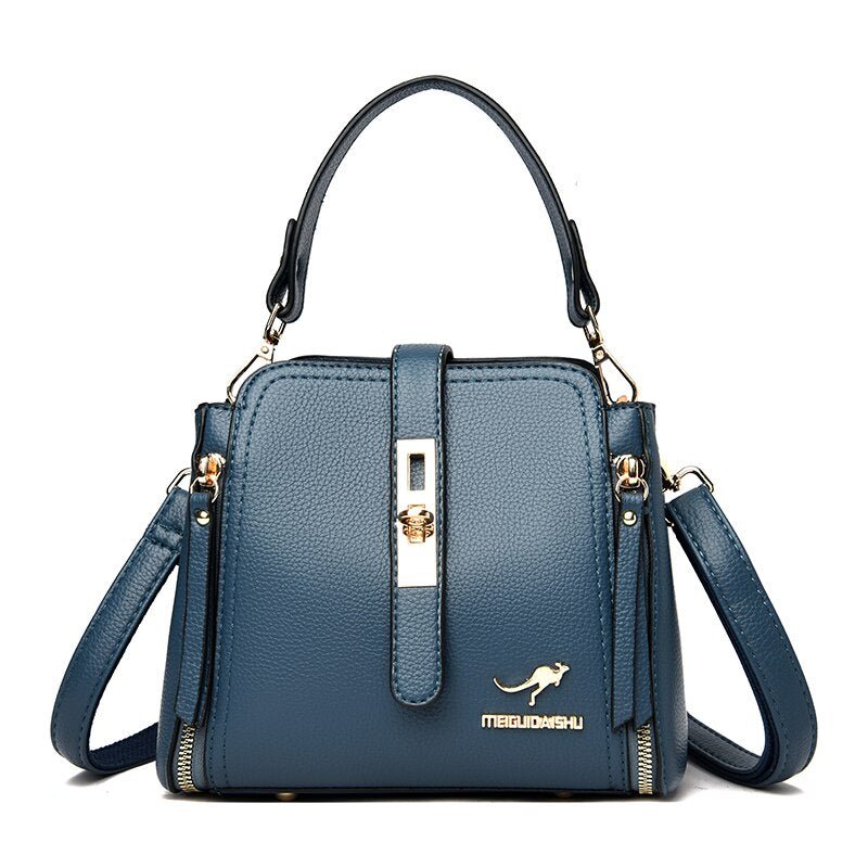 Leather Shoulder Bag with Polished Detail