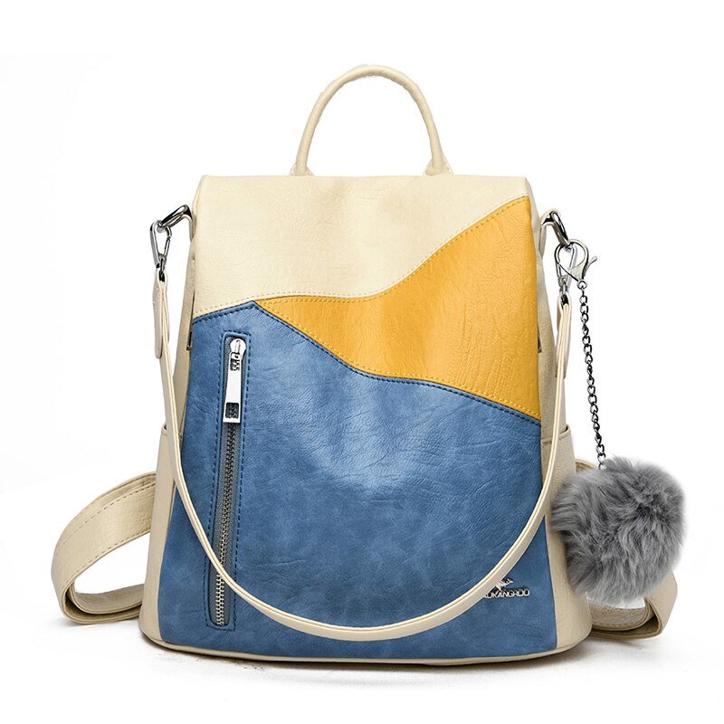 Anti-Theft PU Leather Backpack