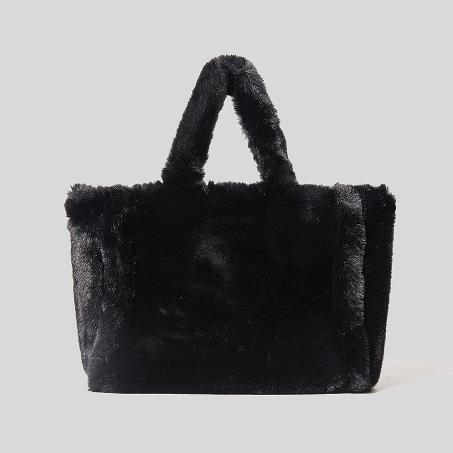 Modern Tote Bag in Faux Fur