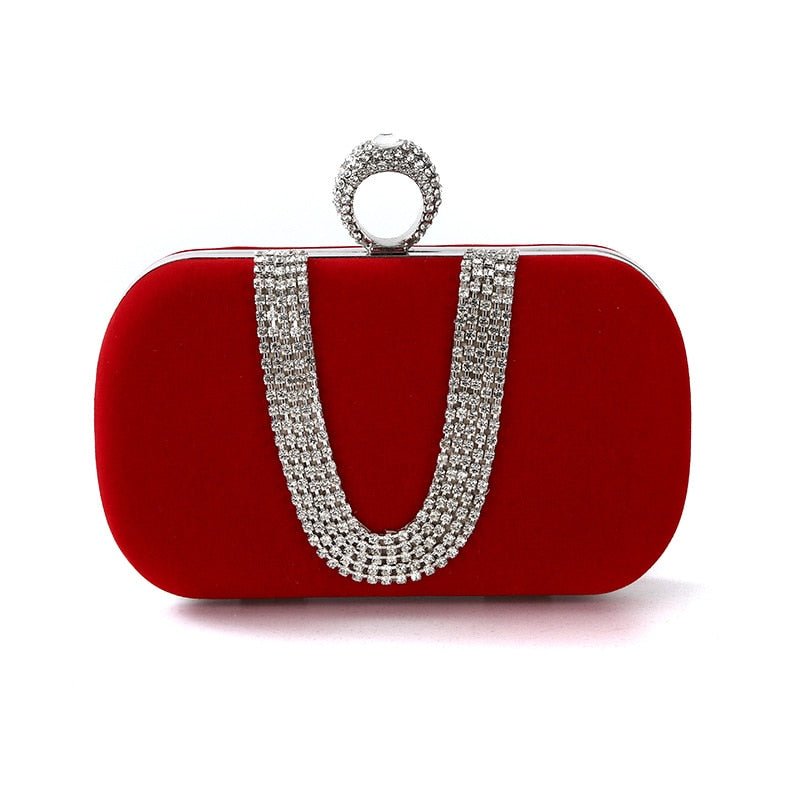 Velvet Evening Clutch with Contemporary Detail