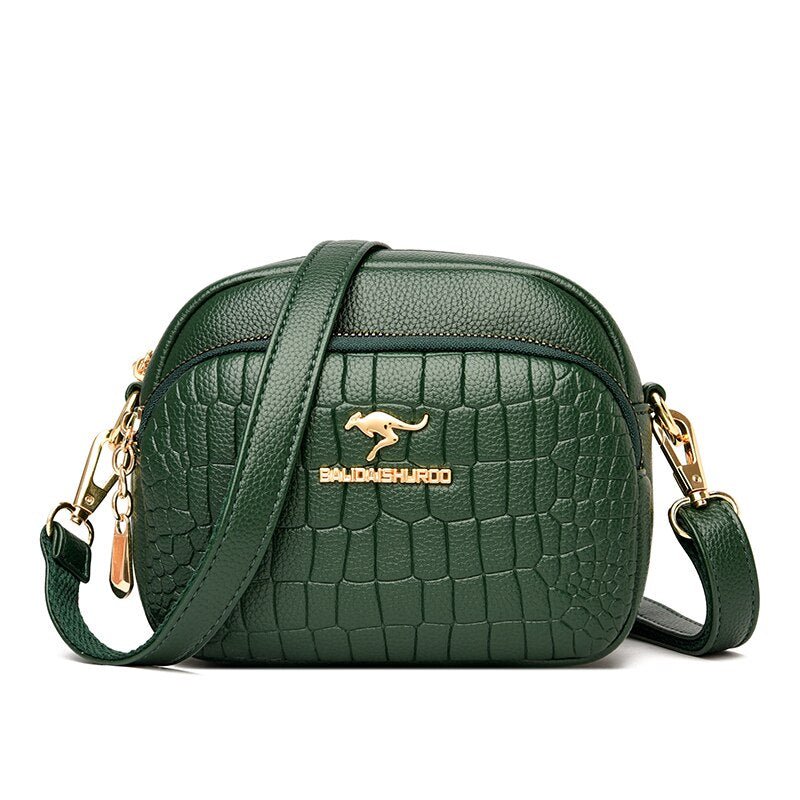 Leather Crossbody Bag with Contemporary Detail