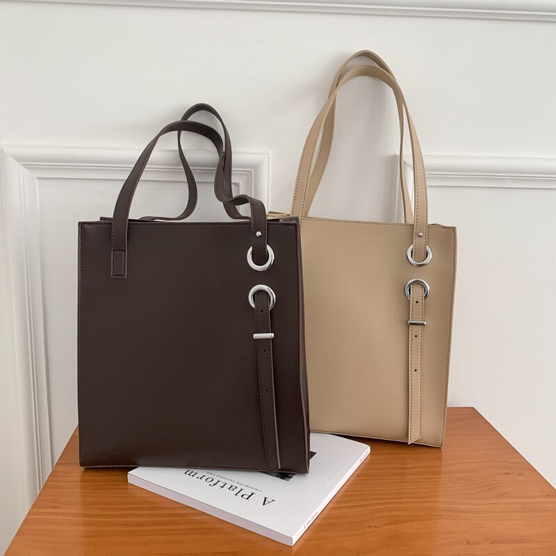 Leather Handbag with Refined Detail