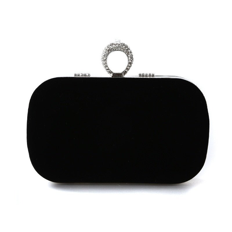 Velvet Evening Clutch with Contemporary Detail