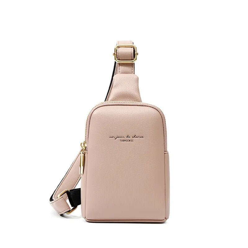 Quilted Synthetic Leather Chest Bag