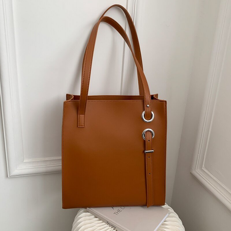 Leather Handbag with Refined Detail