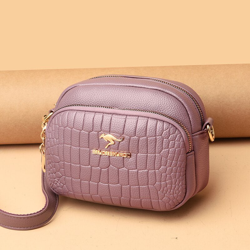Leather Crossbody Bag with Contemporary Detail