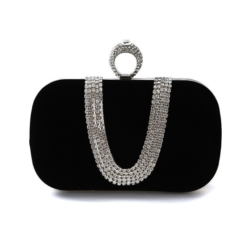 Velvet Evening Clutch with Contemporary Detail