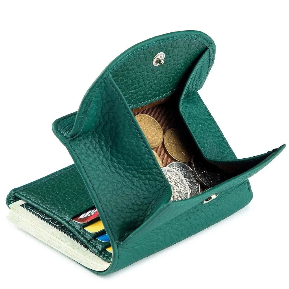 Genuine Leather Evening Clutch with Mini Detail