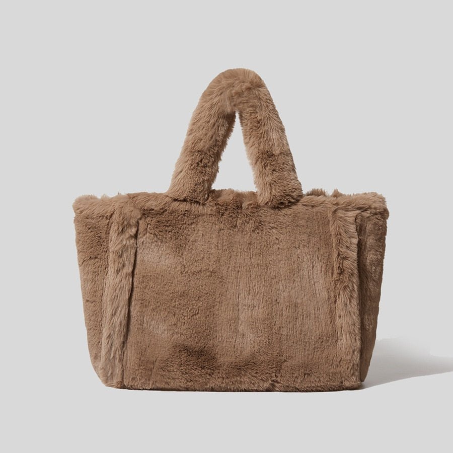 Modern Tote Bag in Faux Fur