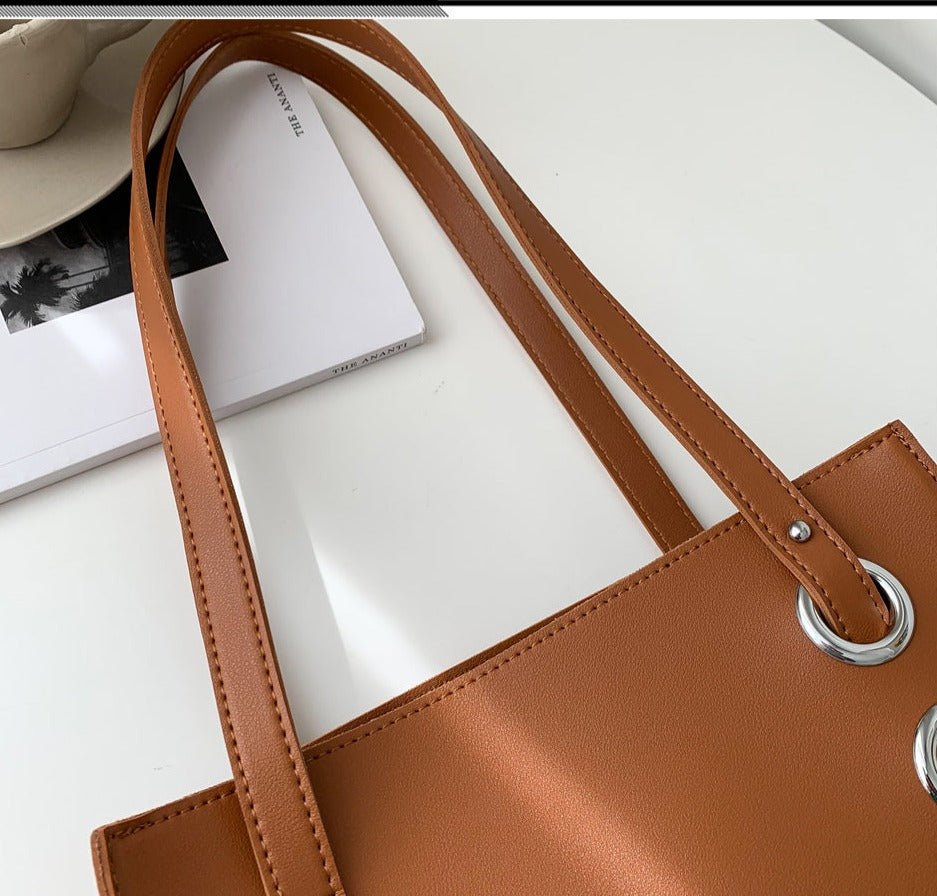 Leather Handbag with Refined Detail