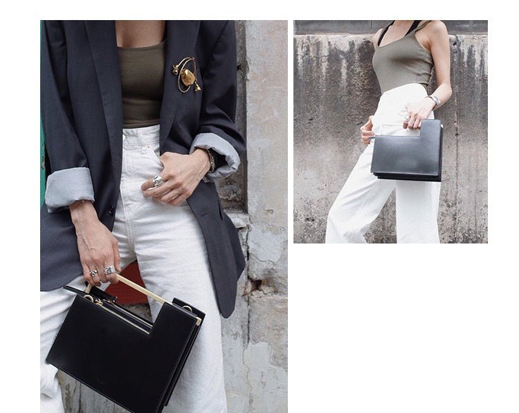 Contemporary Crossbody Bag in Leather