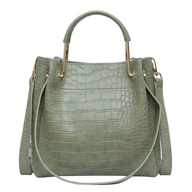 Sculpted Leather Bucket Bag
