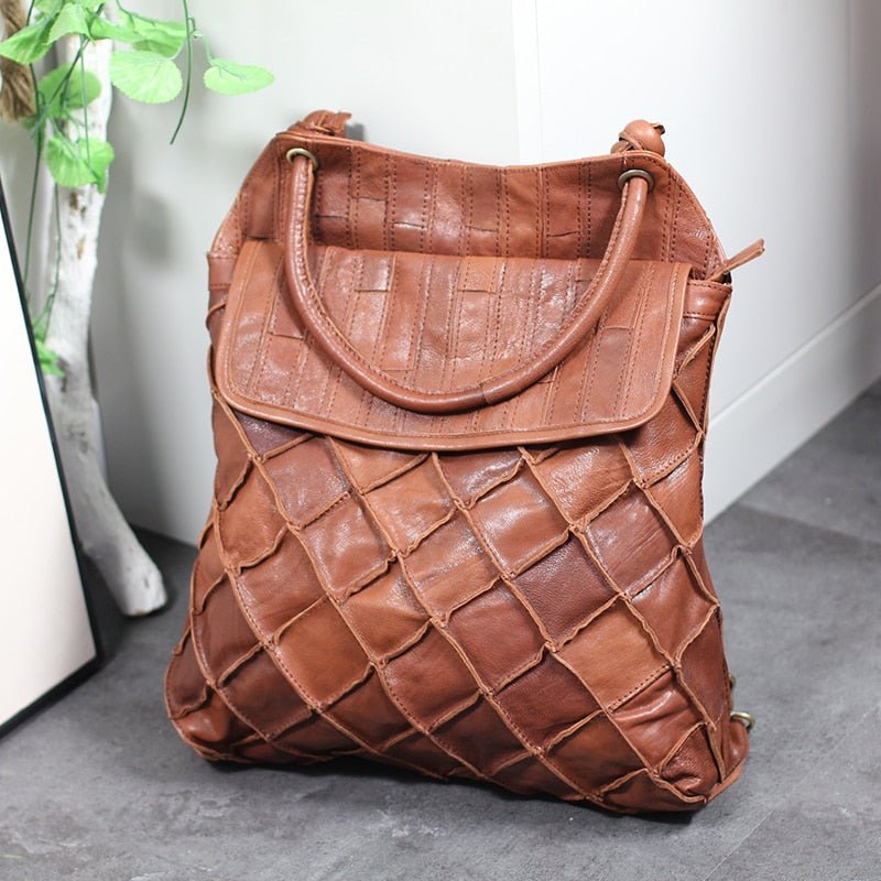 Genuine Leather Backpack with Refined Detail