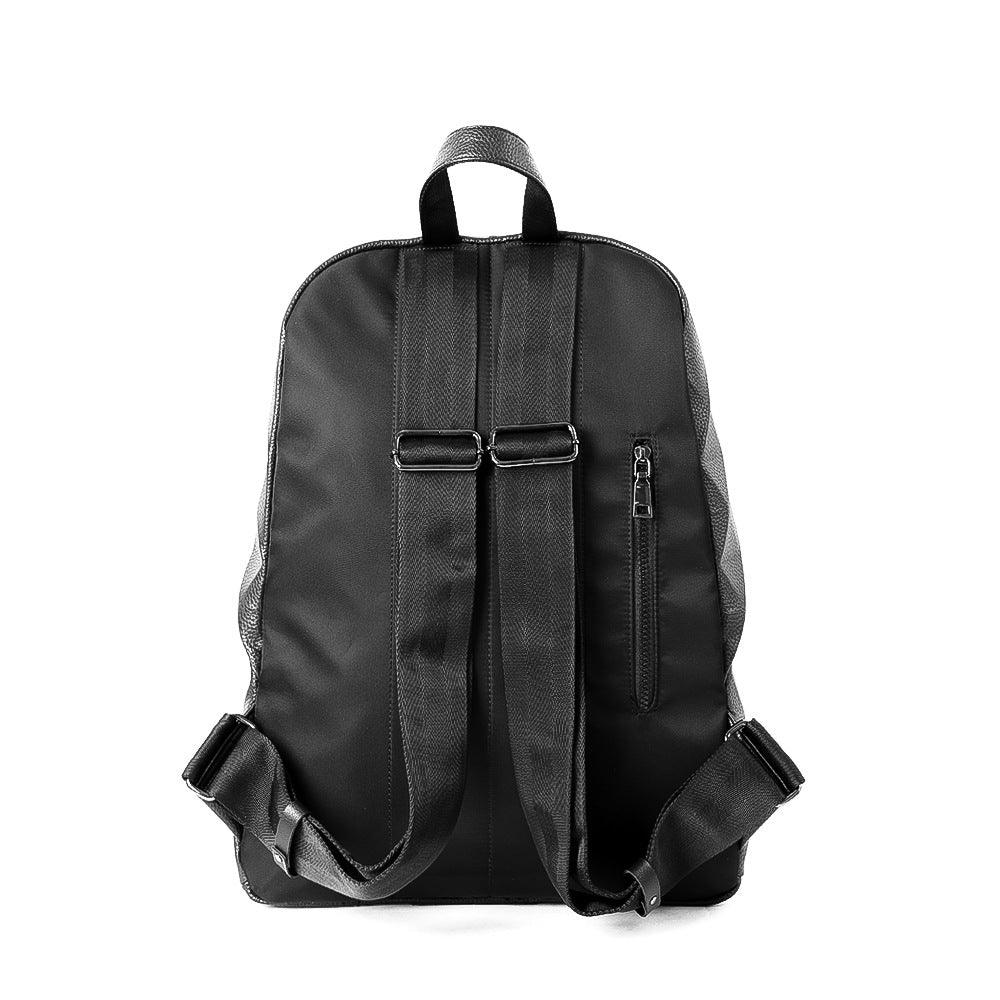 Leather Backpack with Geometric Detail