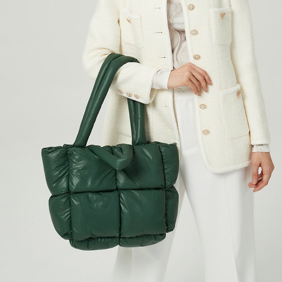 Quilted Nylon Tote Bag